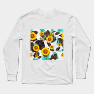 Sunflower cow fur Long Sleeve T-Shirt